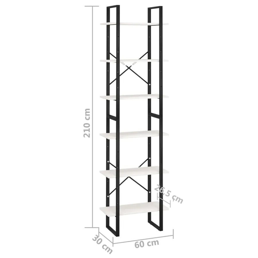 Étagère de rangement Blanc 60x30x210 cm Bois de pin massif - 9
