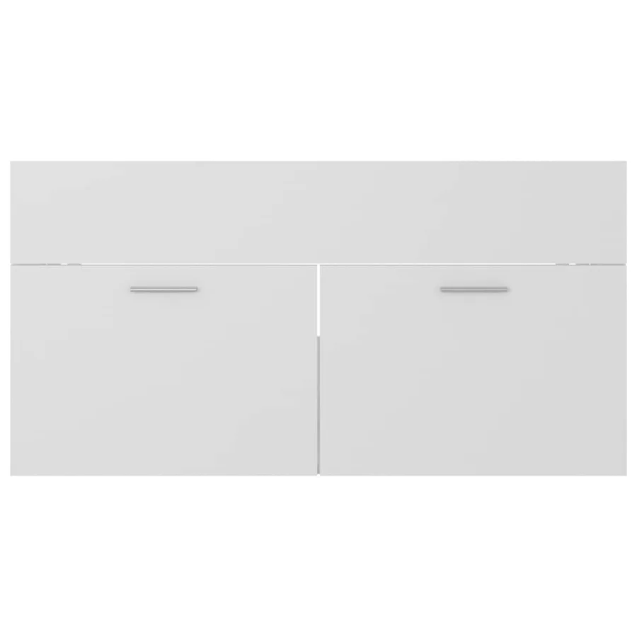 Ensemble de meubles de salle de bain 2pcs blanc bois ingénierie - 9