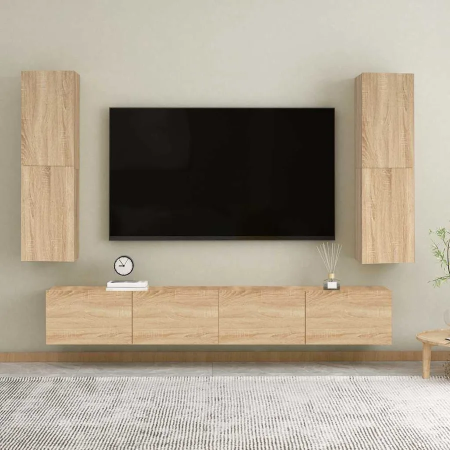 Meuble TV Chêne sonoma 30,5x30x110 cm Bois d’ingénierie - 12