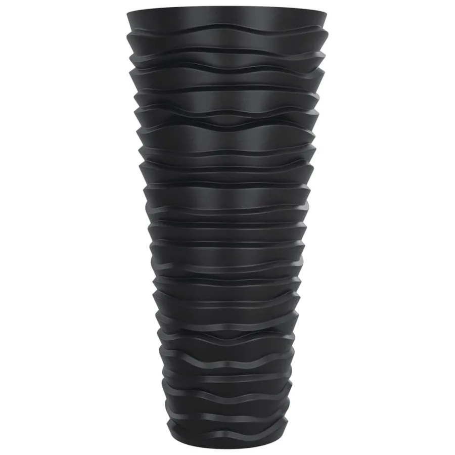 Jardinière et intérieur amovible anthracite aspect rainuré - 4