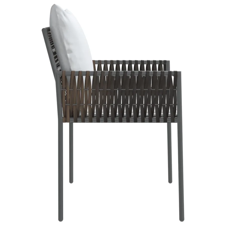 Chaises de jardin et coussins lot de 2 marron 54x61x83 cm rotin - 5