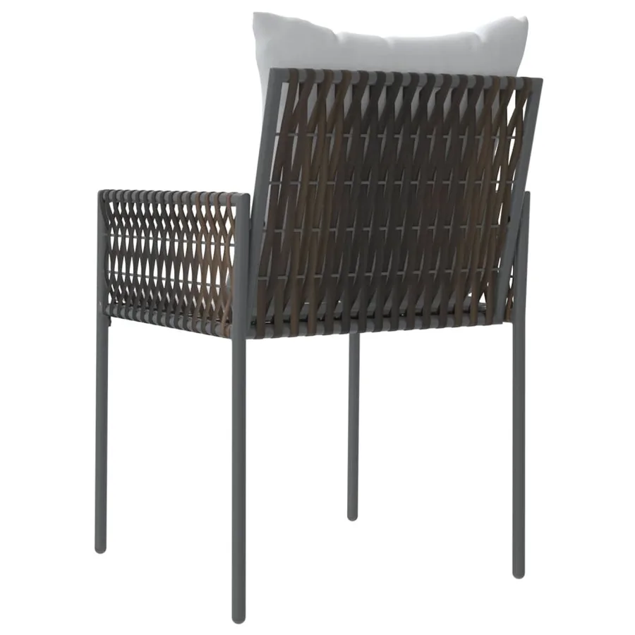 Chaises de jardin et coussins lot de 2 marron 54x61x83 cm rotin - 6