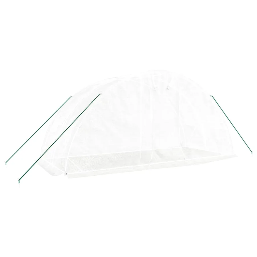 Serre avec cadre en acier blanc 10 m² 5x2x2,3 m - 3