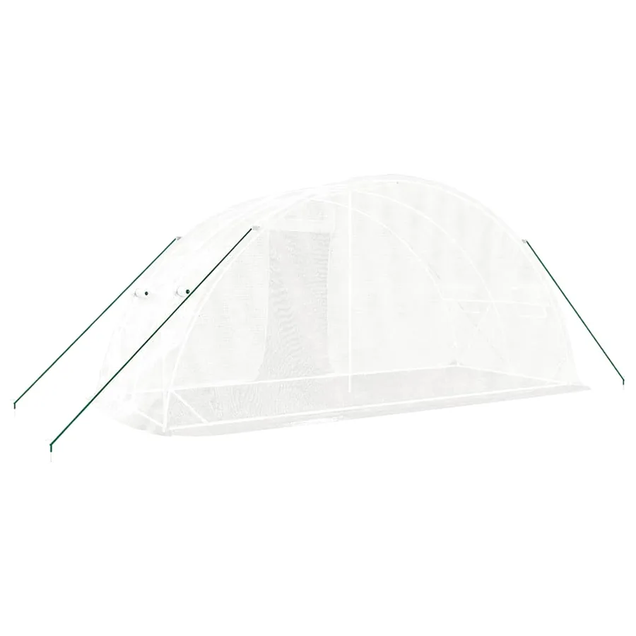 Serre avec cadre en acier blanc 10 m² 5x2x2,3 m - 6