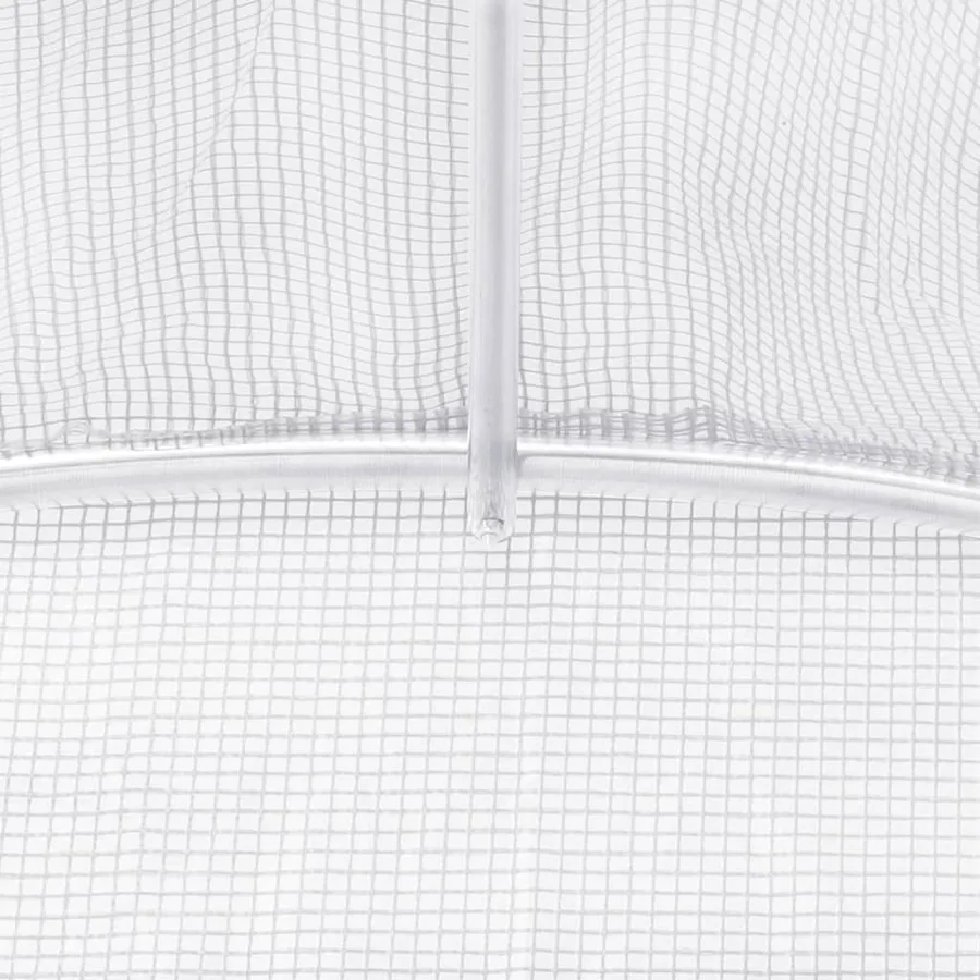 Serre avec cadre en acier blanc 10 m² 5x2x2,3 m - 9
