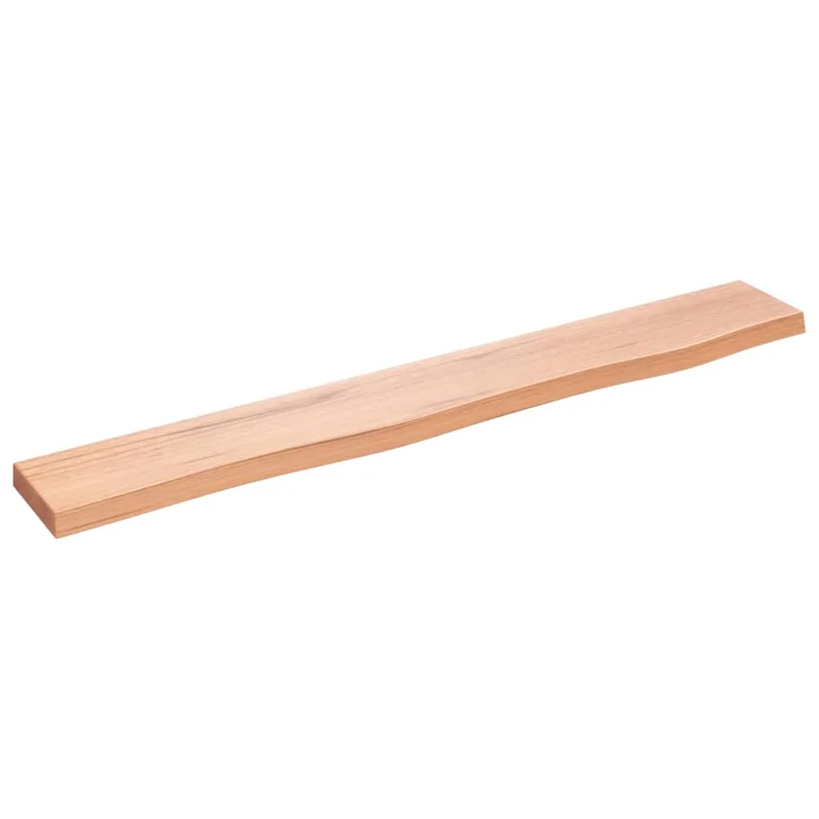 Étagère murale marron clair 80x10x2 cm bois chêne massif traité - 2