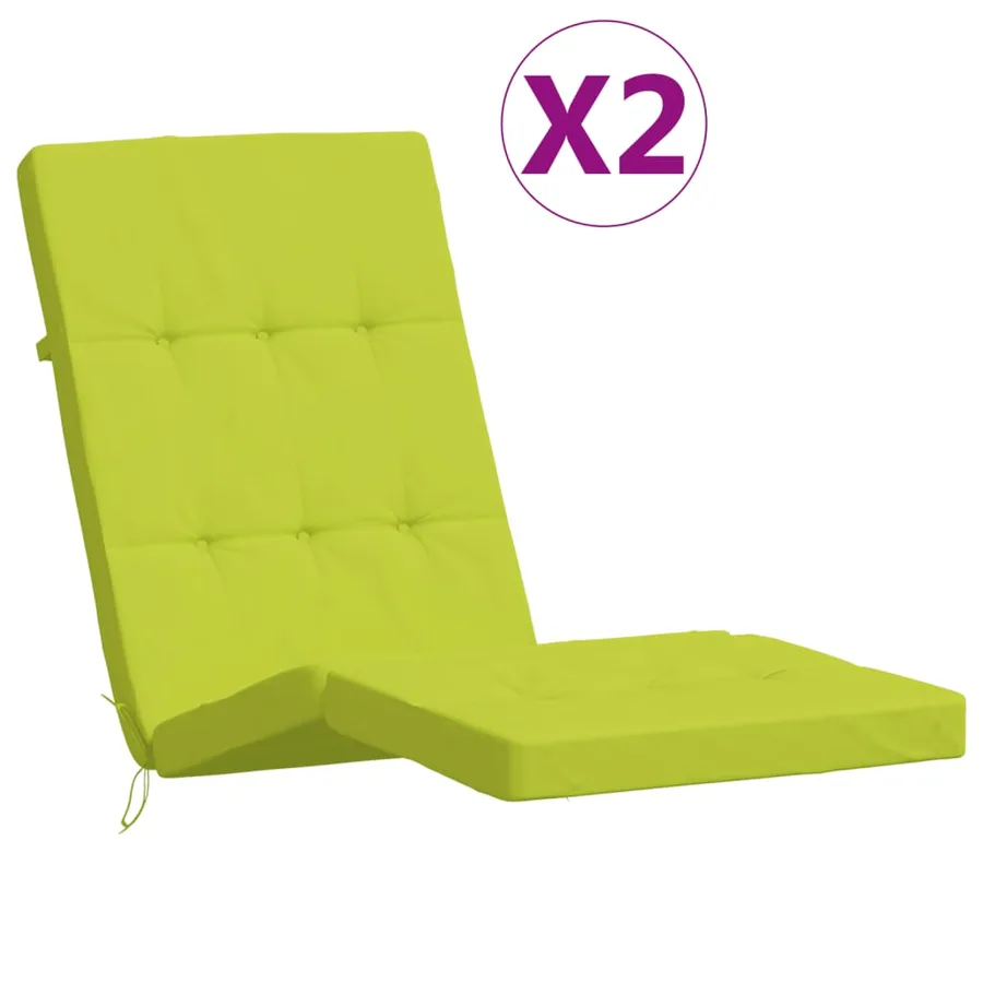 Coussins de chaise longue lot de 2 vert vif tissu oxford - 2