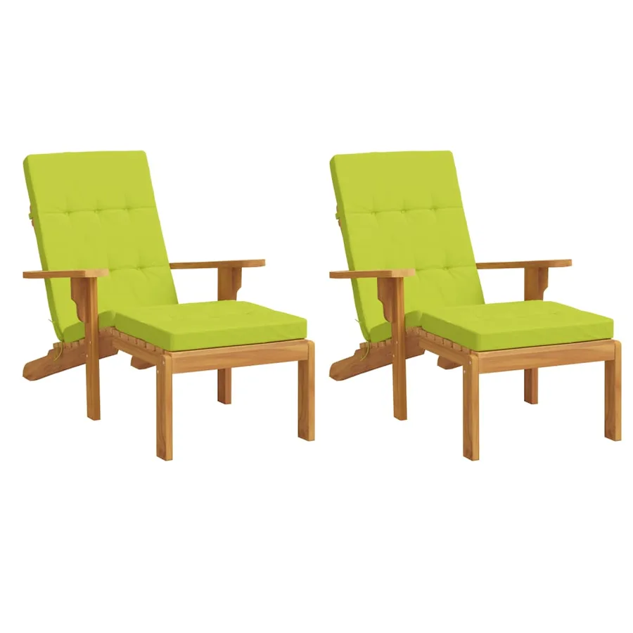Coussins de chaise longue lot de 2 vert vif tissu oxford - 3