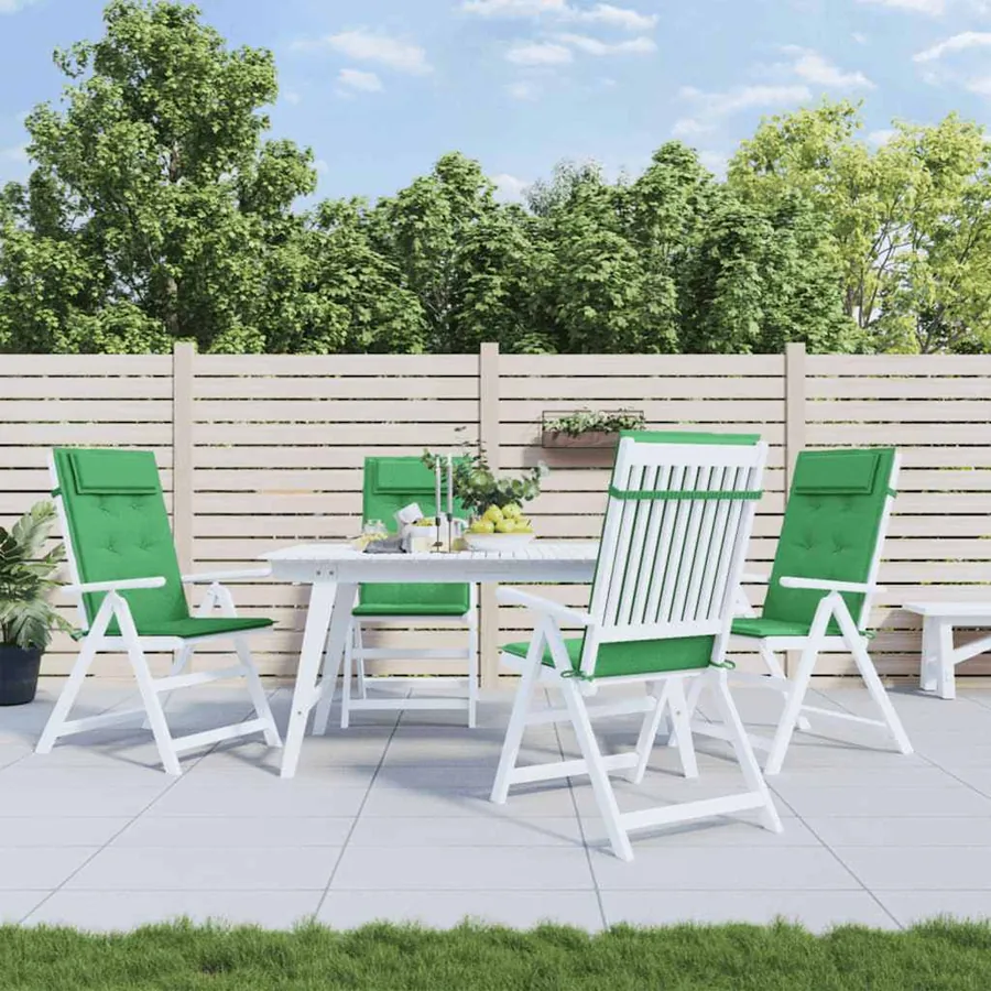 Coussins de chaise à dossier haut lot de 4 vert tissu oxford