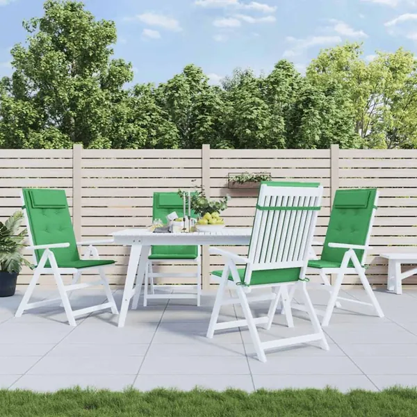 Coussins de chaise à dossier haut lot de 4 vert tissu oxford