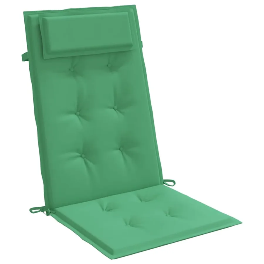 Coussins de chaise à dossier haut lot de 4 vert tissu oxford - 5