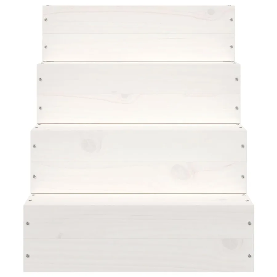 Escalier pour animaux de compagnie Blanc 40x49x47cm Bois de pin - 4