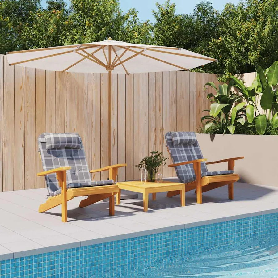 Coussins de chaise adirondack lot de 2 carreaux gris