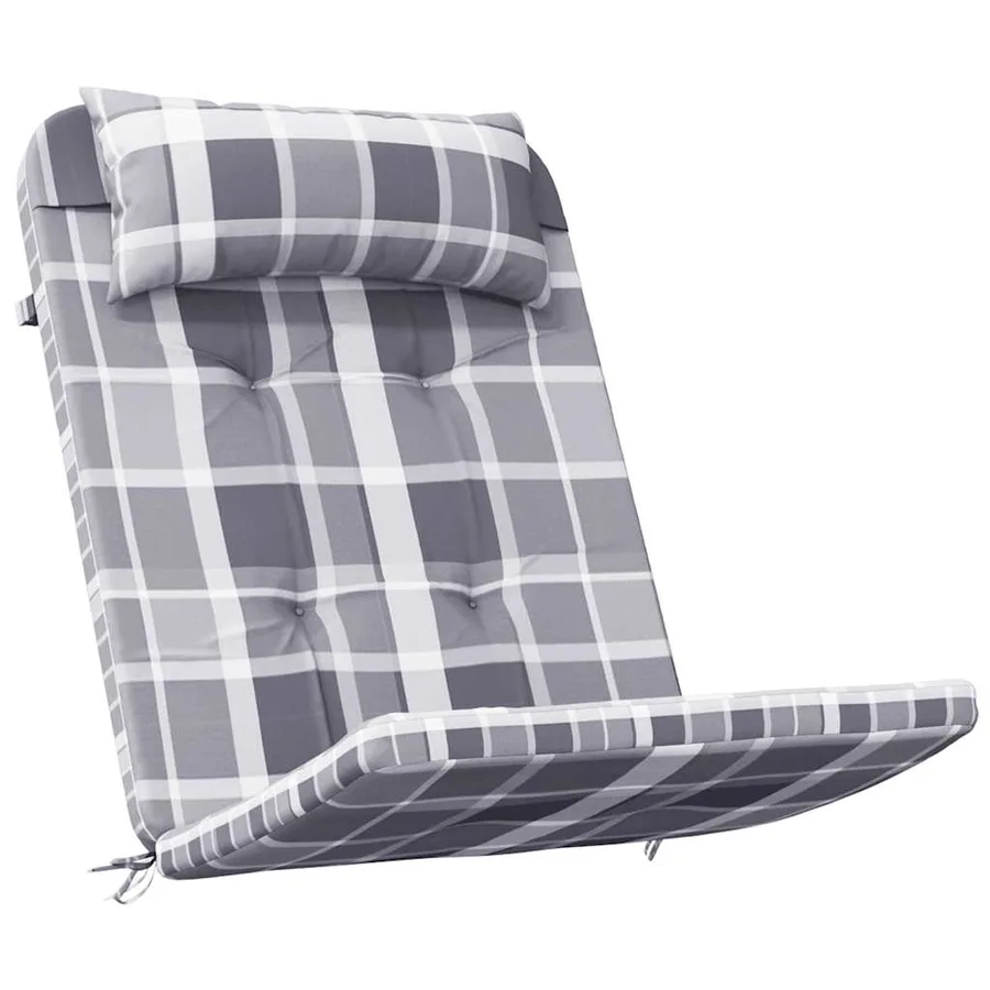 Coussins de chaise adirondack lot de 2 carreaux gris - 3
