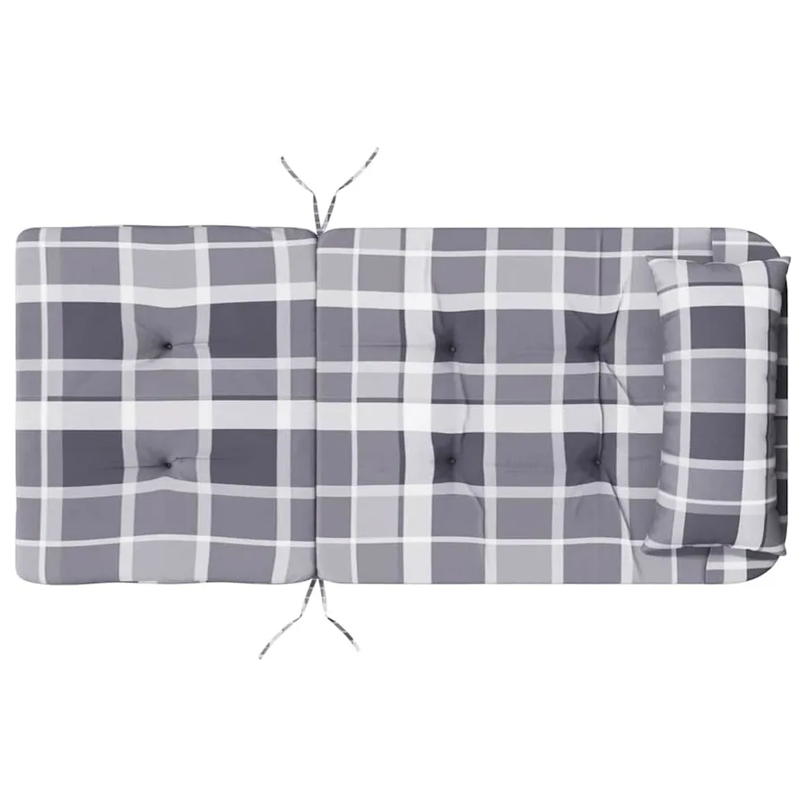 Coussins de chaise adirondack lot de 2 carreaux gris - 8