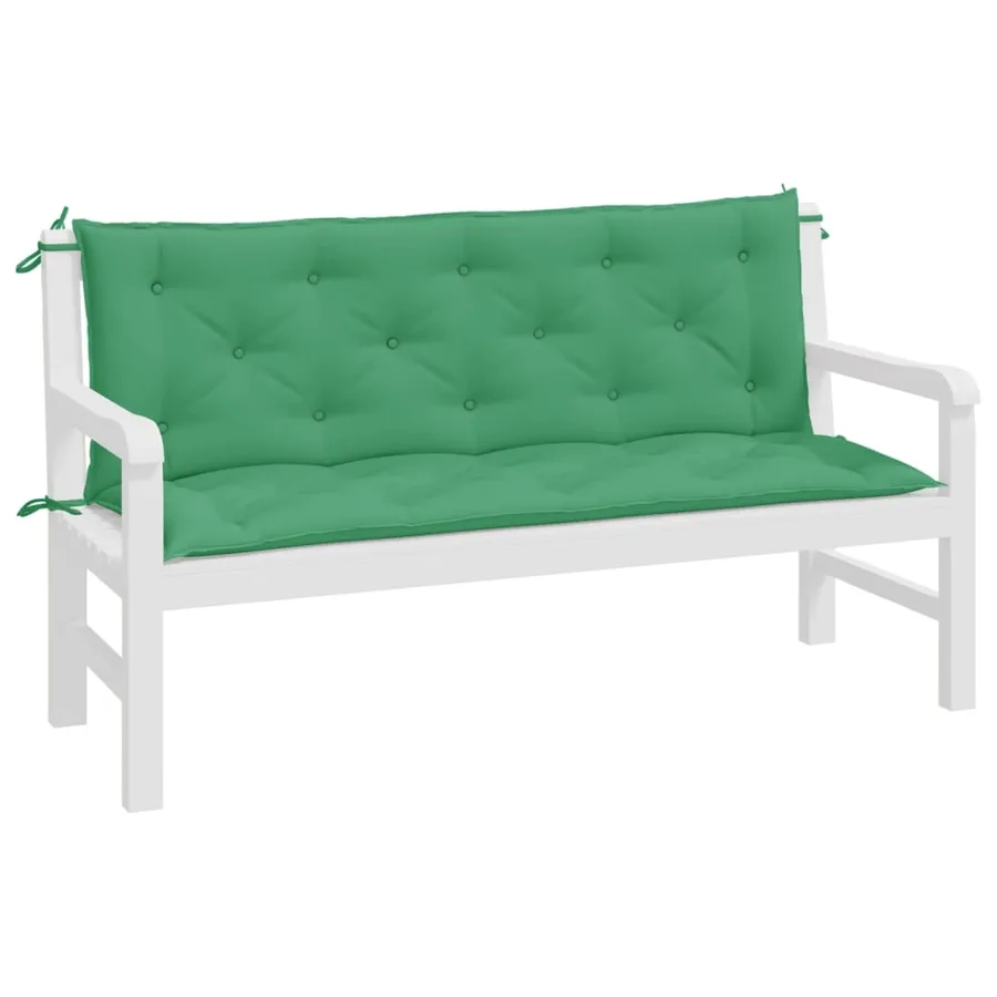 Coussins de banc jardin lot de 2 vert 150x50x7 cm tissu Oxford - 4