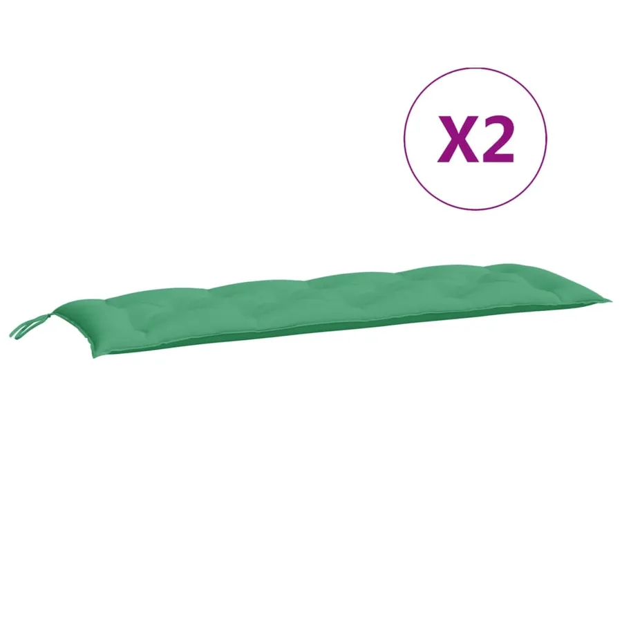 Coussins de banc jardin lot de 2 vert 150x50x7 cm tissu Oxford - 5