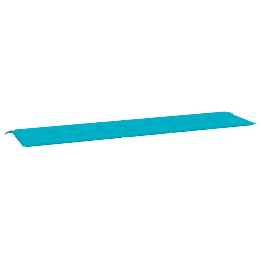 Coussin de banc de jardin turquoise 200x50x3 cm tissu - 2