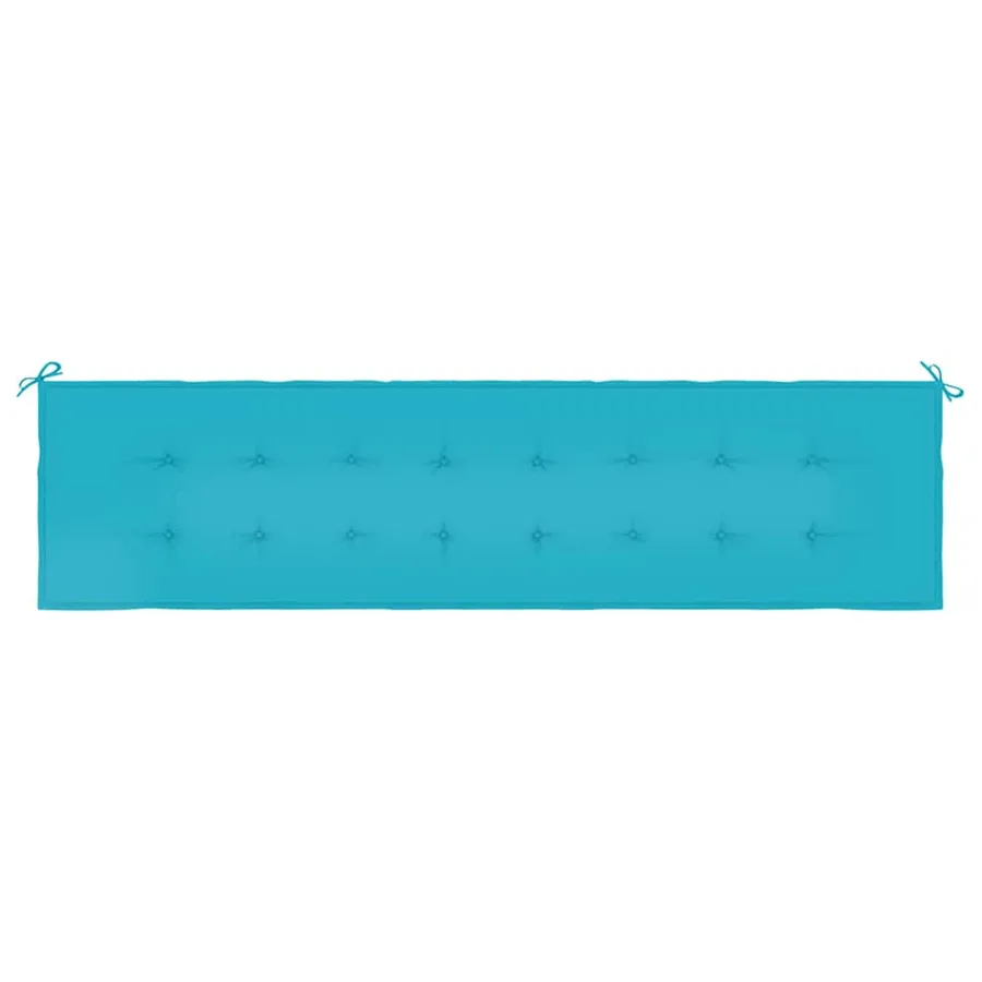 Coussin de banc de jardin turquoise 200x50x3 cm tissu - 4