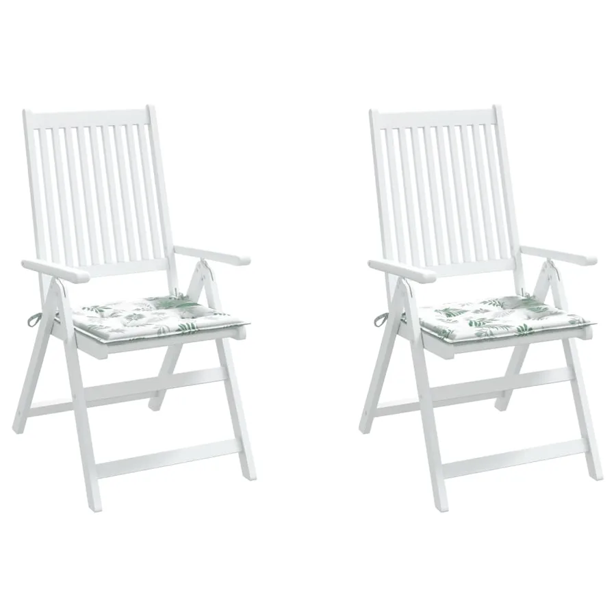Coussins de chaise lot de 2 motif de feuilles 50x50x4 cm tissu - 4