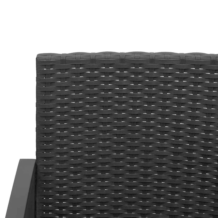Ensemble à manger de jardin avec coussins 5 pcs noir rotin PP - 5