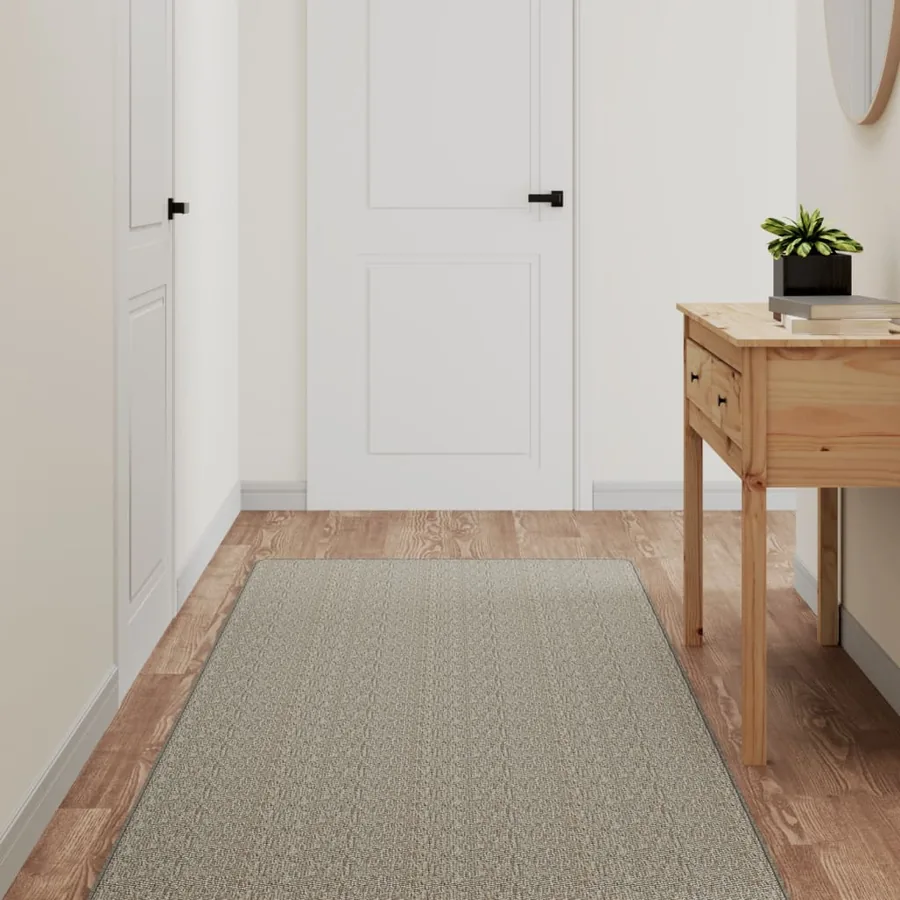Tapis de couloir aspect sisal platina 80x300 cm