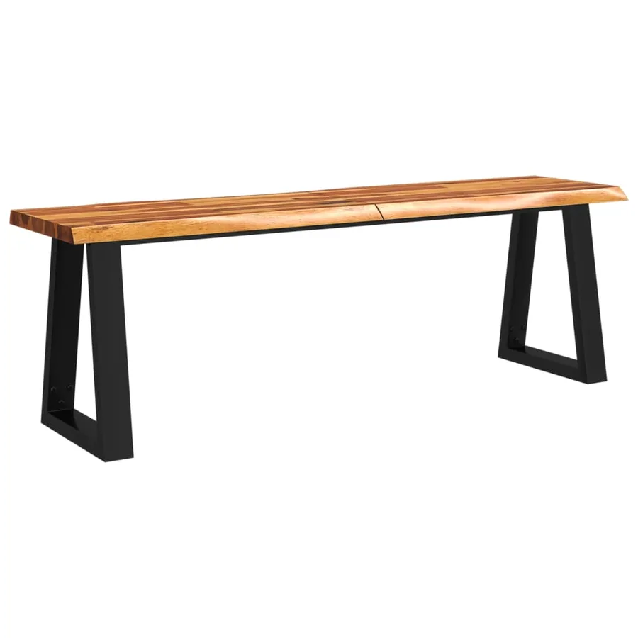 Banc avec bord vivant 140 cm bois d'acacia massif - 2
