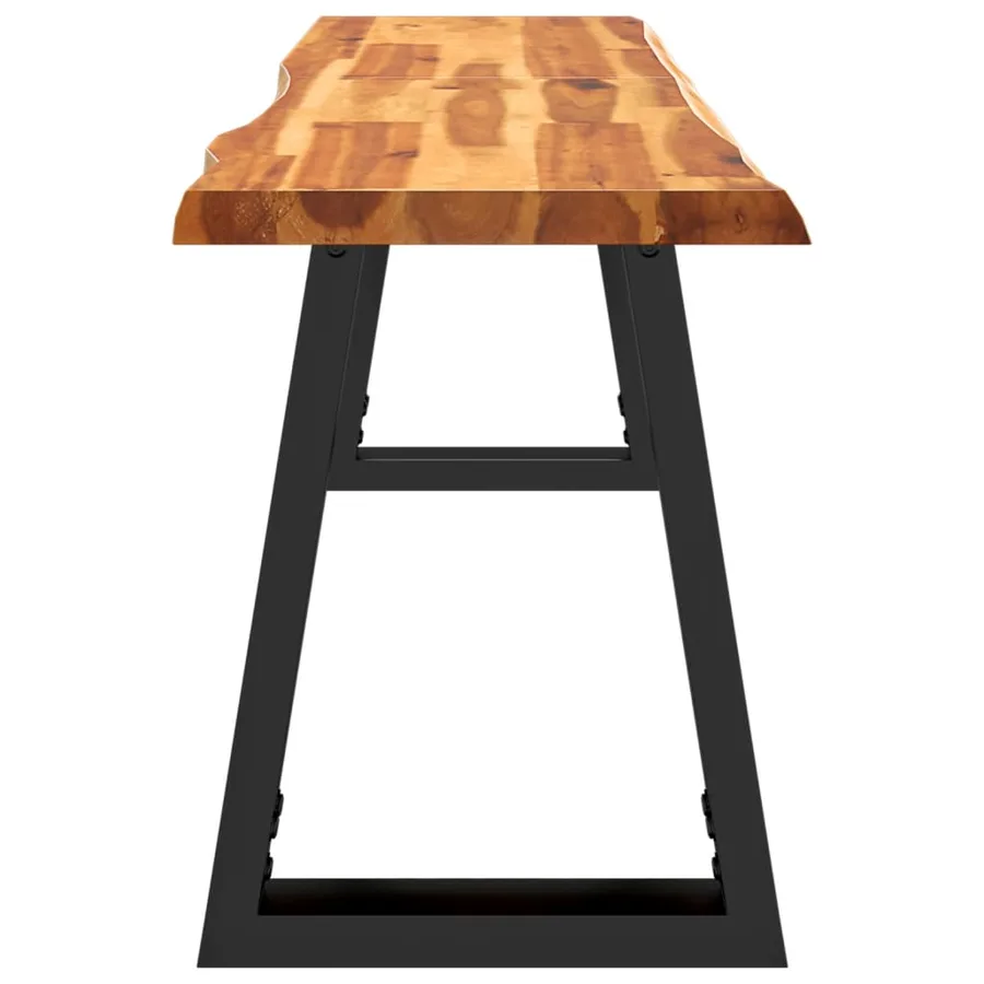 Banc avec bord vivant 140 cm bois d'acacia massif - 5