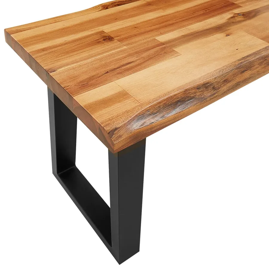 Banc avec bord vivant 140 cm bois d'acacia massif - 7