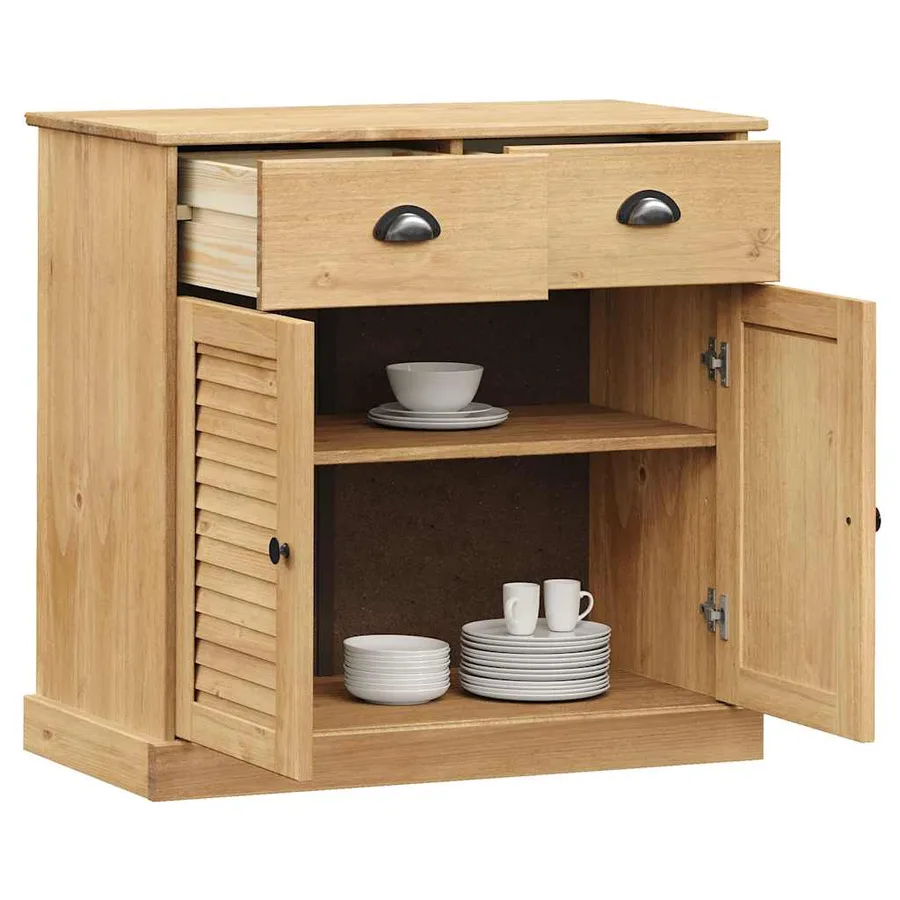 Buffet avec tiroirs VIGO 78x40x75 cm bois massif de pin - 3