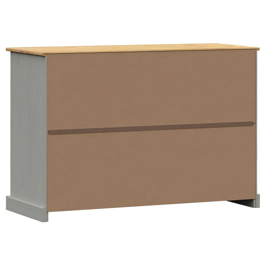Buffet avec tiroirs VIGO 113x40x75 cm gris bois massif de pin - 7