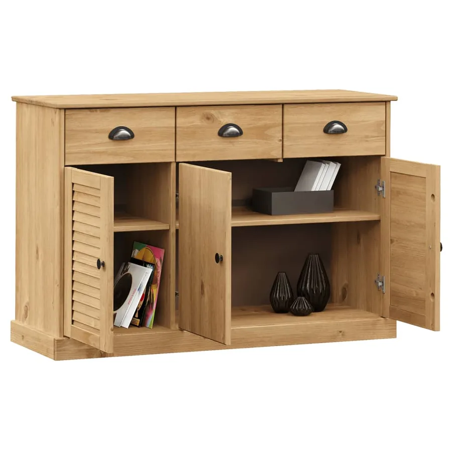 Buffet avec tiroirs VIGO 113x40x75 cm bois massif de pin - 3
