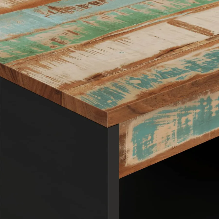 Table basse 55x50x40 cm bois de récupération massif - 5
