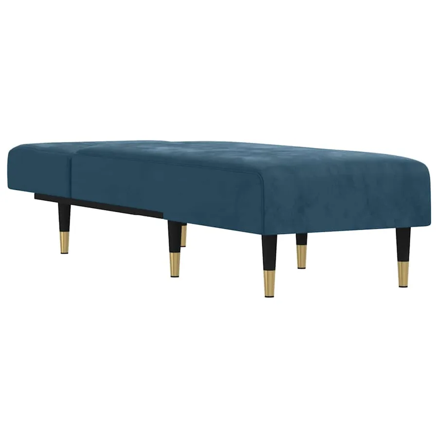 Chaise longue bleu velours - 3