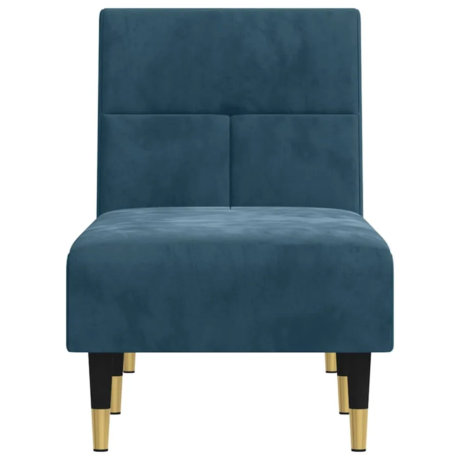 Chaise longue bleu velours - 4