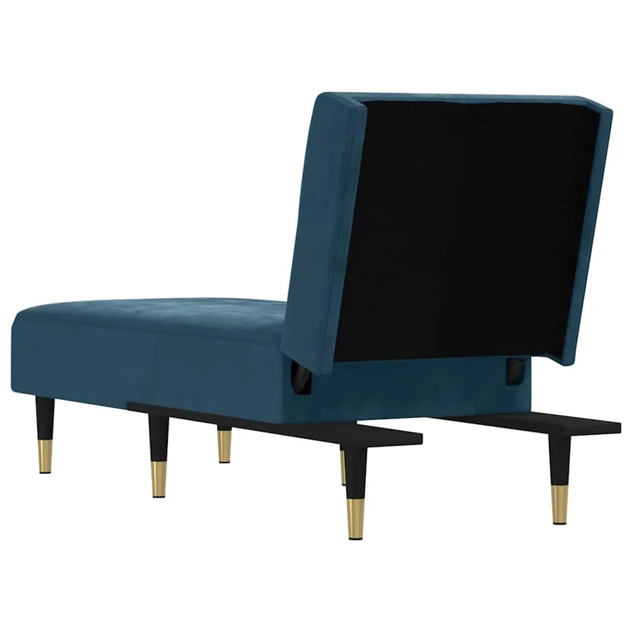 Chaise longue bleu velours - 5