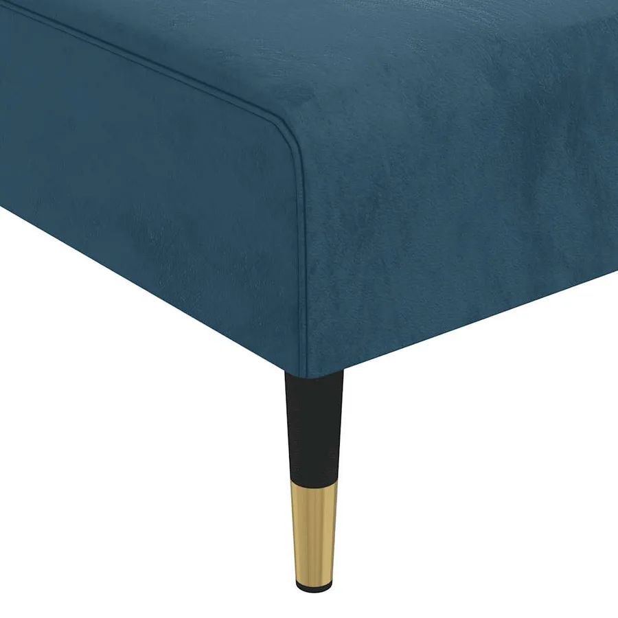 Chaise longue bleu velours - 7