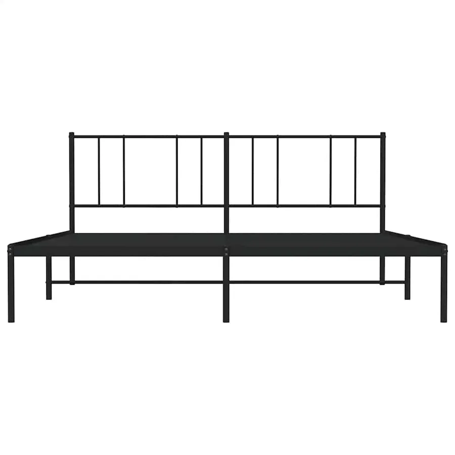 Cadre de lit métal sans matelas avec tête de lit noir 183x213cm - 6
