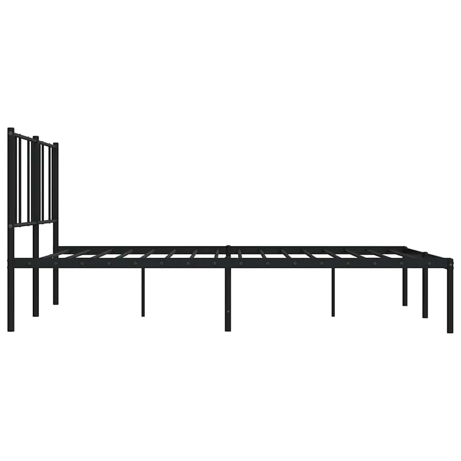 Cadre de lit métal sans matelas avec tête de lit noir 183x213cm - 7