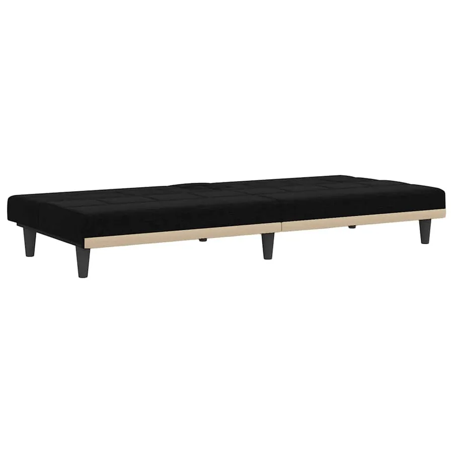 Canapé-lit avec porte-gobelets noir tissu - 6