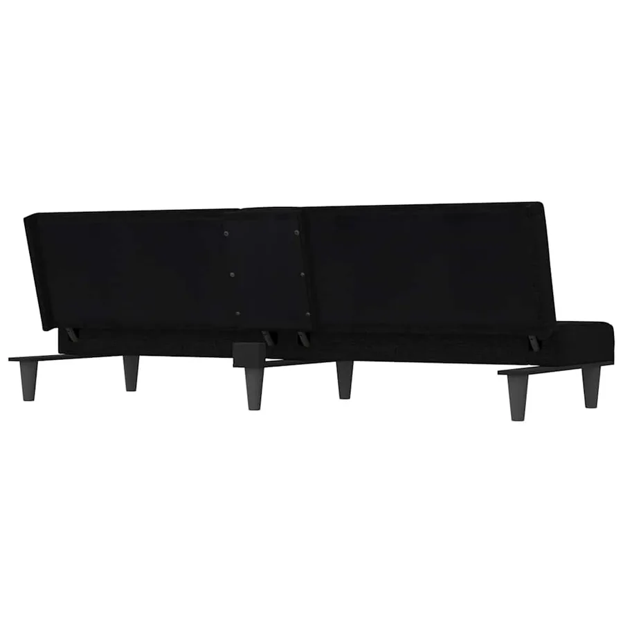 Canapé-lit avec porte-gobelets noir tissu - 8