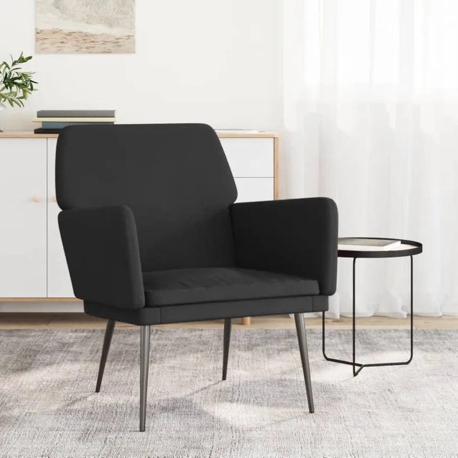 Fauteuil Noir 62x79x79 cm Velours
