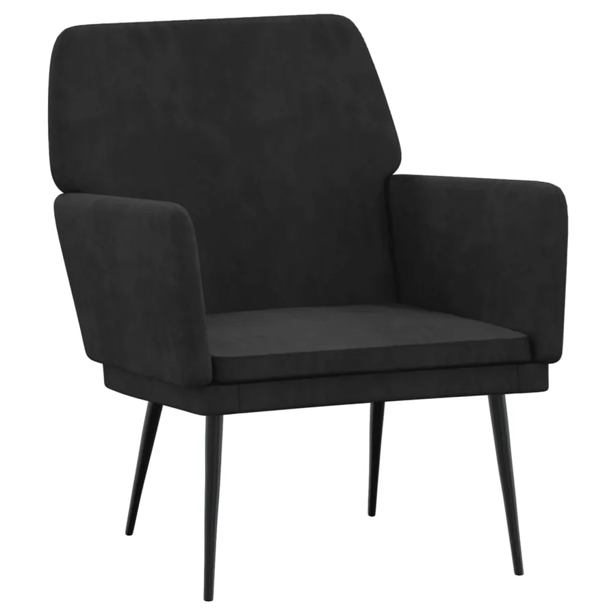 Fauteuil Noir 62x79x79 cm Velours - 2