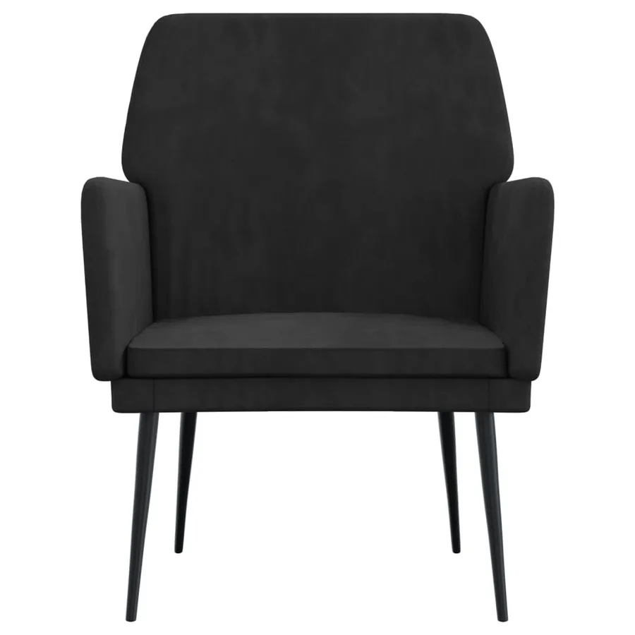 Fauteuil Noir 62x79x79 cm Velours - 3