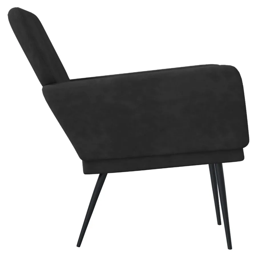 Fauteuil Noir 62x79x79 cm Velours - 4