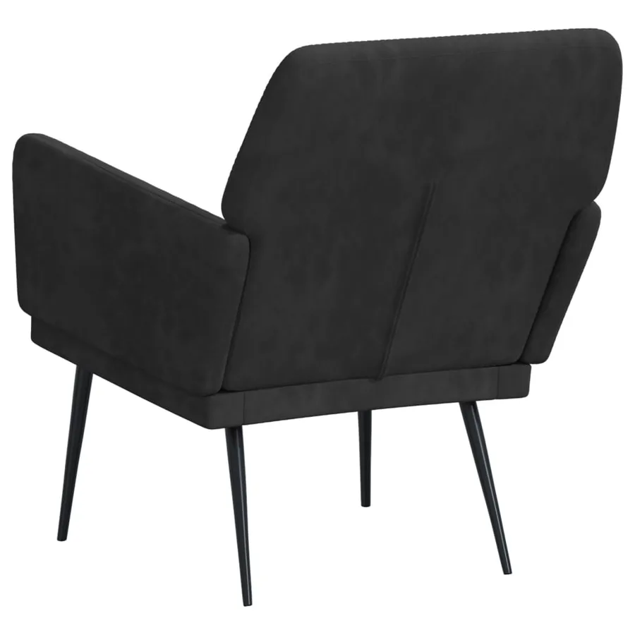 Fauteuil Noir 62x79x79 cm Velours - 5