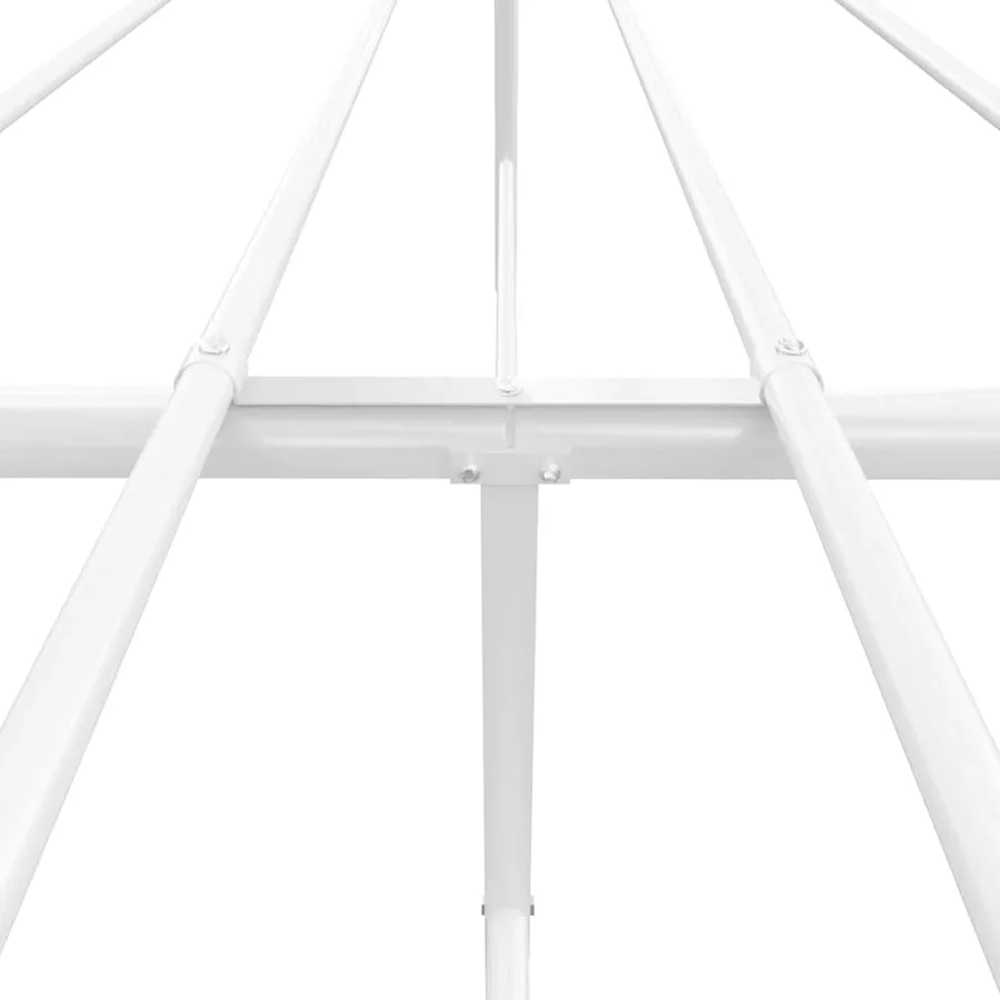 Cadre de lit métal sans matelas et pied de lit blanc 150x200 cm - 10
