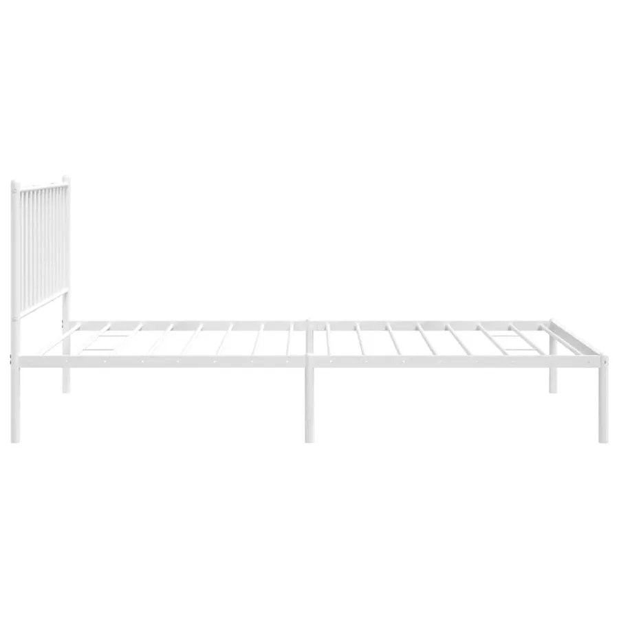 Cadre de lit métal sans matelas et tête de lit blanc 100x200 cm - 7