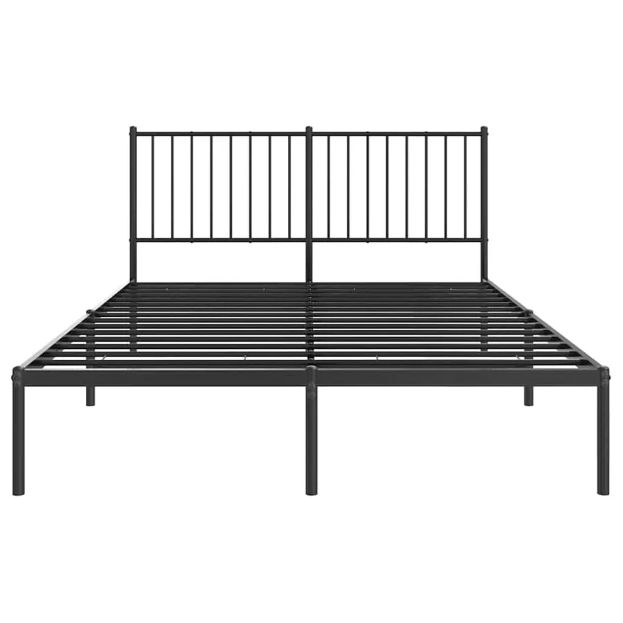 Cadre de lit métal sans matelas avec tête de lit noir 135x190cm - 6