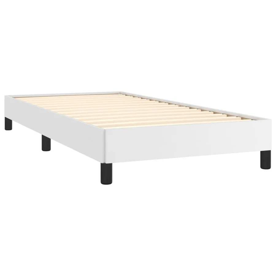Cadre de lit sans matelas blanc 90x190 cm similicuir - 4